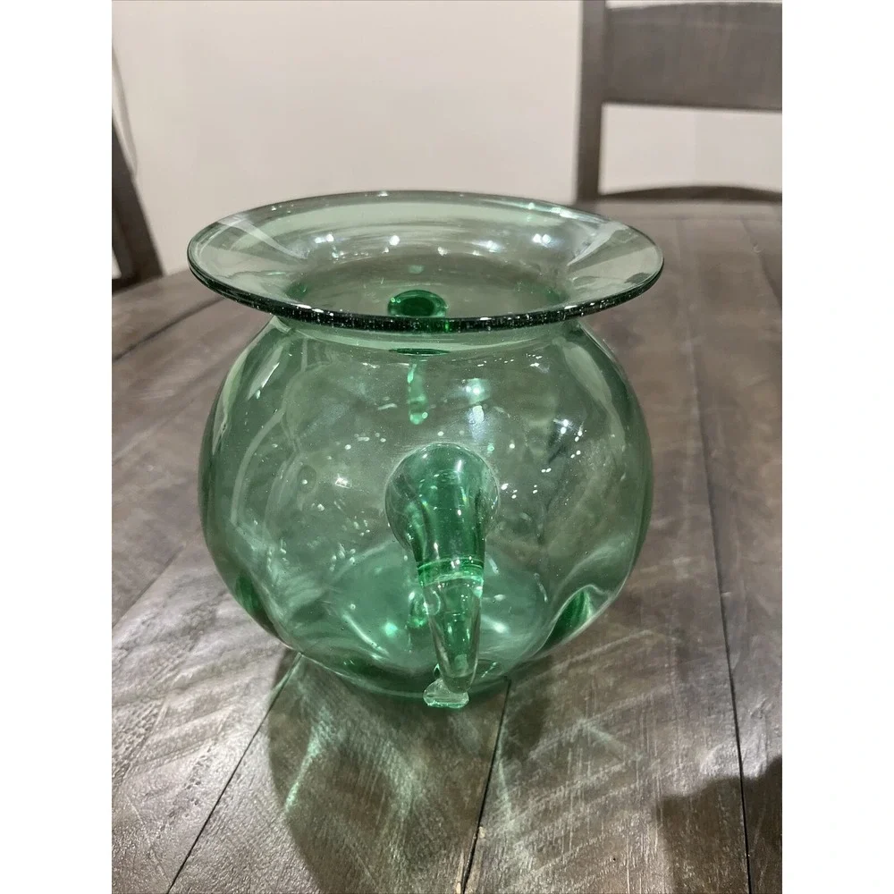 Blenko Pre Designer‎ Seafoam Green 375 Urn Vase Applied Handles